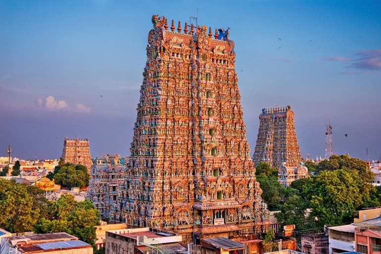 तमिलनाडु का प्रमुख मंदिर मीनाक्षी मंदिर मदुरै