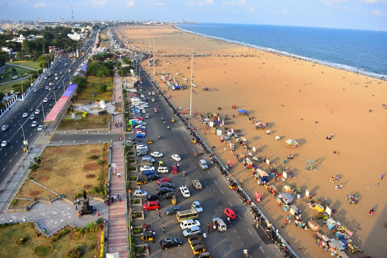 मरीना बीच - Marina Beach Tamil Nadu in Hindi